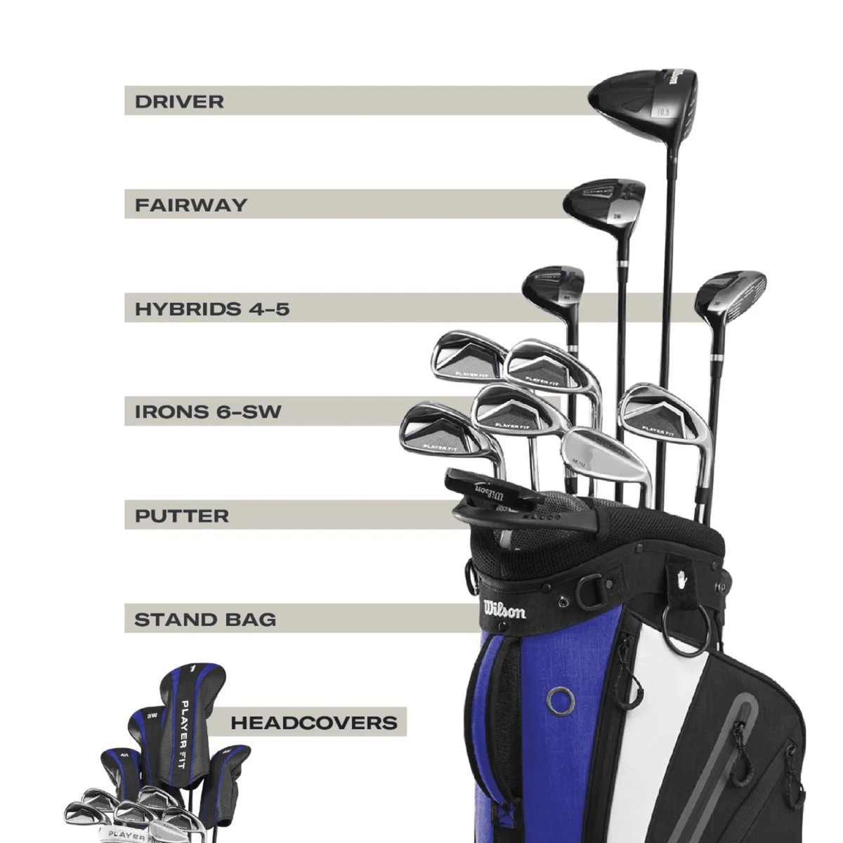 Wilson PlayerFit Complete Golf Package Set - Cart Bag